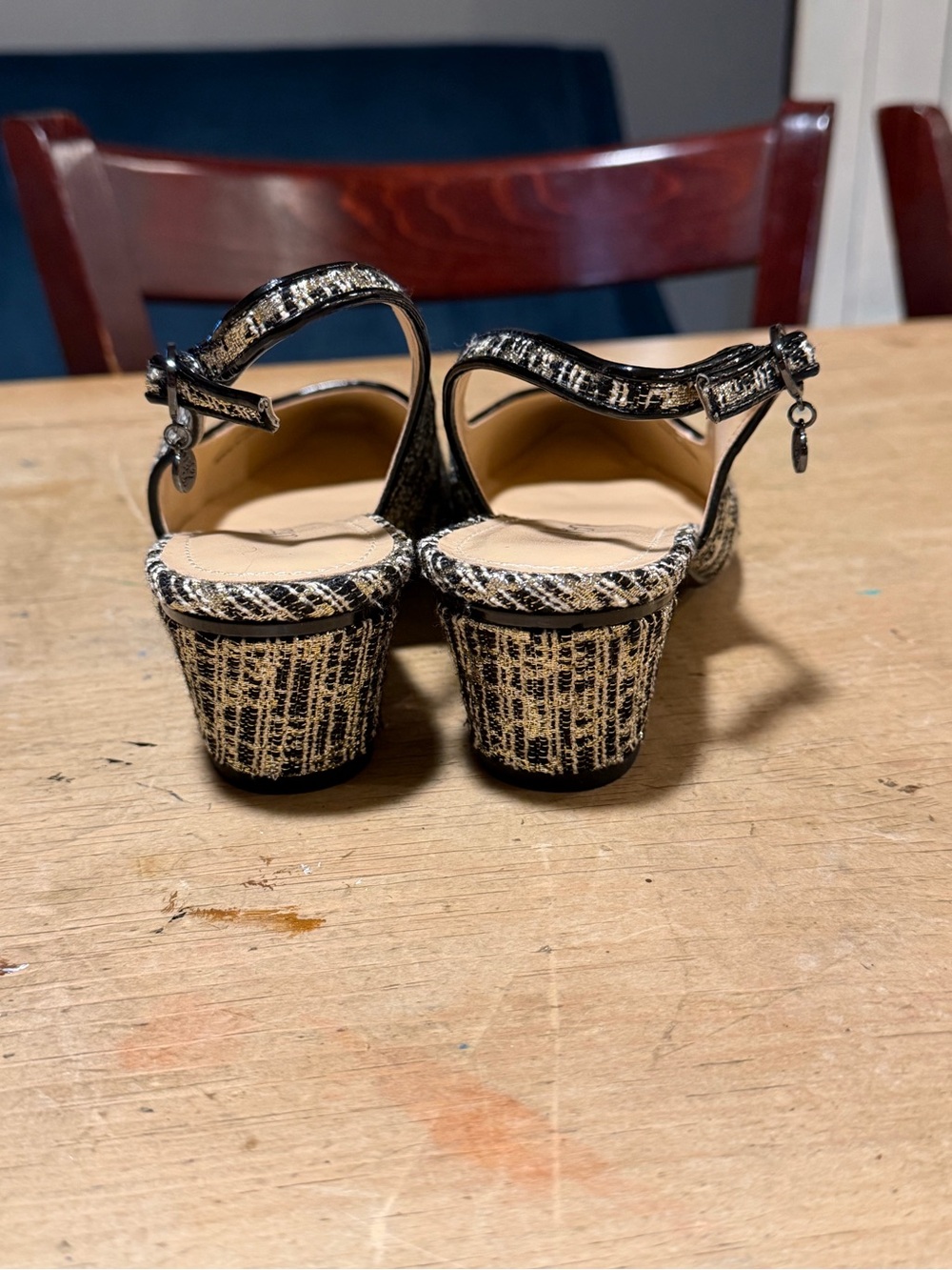 J.Renee Black Metallic Pointed Slingback Flats 9.5 - Picture 4 of 5